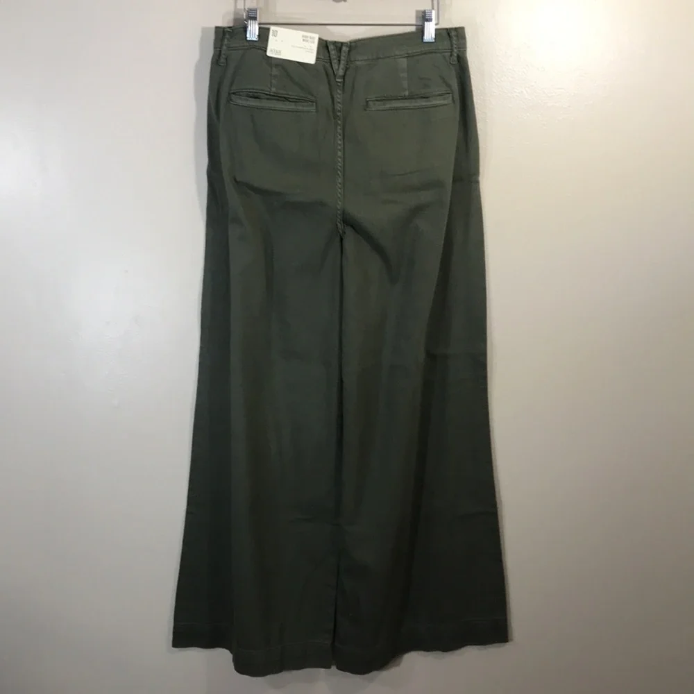 A.N.A Womens Size‎ 12 Olive Green Wide-Leg Trouser Jeans